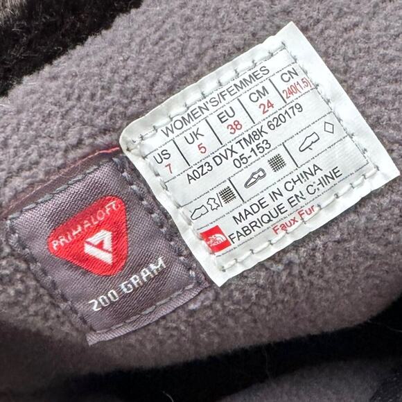 The North Face Nuptse Purna Boot Grey Brown Waterproof Lace-up Women's Size 7 - Picture 10 of 12